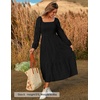 image:imageZESICA Womens Eyelet Long Sleeve Maxi Wedding Guest DressesBlack