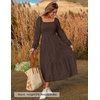 image:imageZESICA Womens Eyelet Long Sleeve Maxi Wedding Guest DressesCoffee