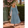 image:imageZESICA Womens Eyelet Long Sleeve Maxi Wedding Guest DressesDustyblue