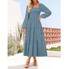 image:imageZESICA Womens Eyelet Long Sleeve Maxi Wedding Guest DressesDustyblue