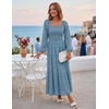 image:imageZESICA Womens Eyelet Long Sleeve Maxi Wedding Guest DressesDustyblue
