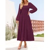 image:imageZESICA Womens Eyelet Long Sleeve Maxi Wedding Guest DressesFuchsia
