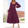 image:imageZESICA Womens Eyelet Long Sleeve Maxi Wedding Guest DressesFuchsia
