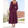 image:imageZESICA Womens Eyelet Long Sleeve Maxi Wedding Guest DressesFuchsia