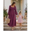 image:imageZESICA Womens Eyelet Long Sleeve Maxi Wedding Guest DressesFuchsia