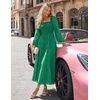 image:imageZESICA Womens Eyelet Long Sleeve Maxi Wedding Guest DressesGreen