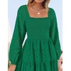 image:imageZESICA Womens Eyelet Long Sleeve Maxi Wedding Guest DressesGreen