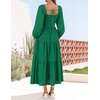 image:imageZESICA Womens Eyelet Long Sleeve Maxi Wedding Guest DressesGreen