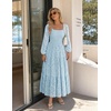 image:imageZESICA Womens Eyelet Long Sleeve Maxi Wedding Guest DressesLightblue