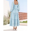 image:imageZESICA Womens Eyelet Long Sleeve Maxi Wedding Guest DressesLightblue