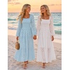image:imageZESICA Womens Eyelet Long Sleeve Maxi Wedding Guest DressesLightblue