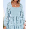 image:imageZESICA Womens Eyelet Long Sleeve Maxi Wedding Guest DressesLightblue