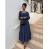 image:imageZESICA Womens Eyelet Long Sleeve Maxi Wedding Guest DressesNavy