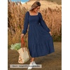 image:imageZESICA Womens Eyelet Long Sleeve Maxi Wedding Guest DressesNavy