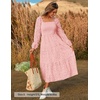 image:imageZESICA Womens Eyelet Long Sleeve Maxi Wedding Guest DressesPink