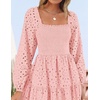 image:imageZESICA Womens Eyelet Long Sleeve Maxi Wedding Guest DressesPink