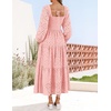 image:imageZESICA Womens Eyelet Long Sleeve Maxi Wedding Guest DressesPink
