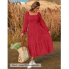 image:imageZESICA Womens Eyelet Long Sleeve Maxi Wedding Guest DressesRed