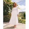 image:imageZESICA Womens Eyelet Long Sleeve Maxi Wedding Guest DressesWhite