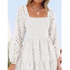 image:imageZESICA Womens Eyelet Long Sleeve Maxi Wedding Guest DressesWhite
