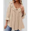 image:imageZESICA Womens Fall Casual 34 Length Sleeve Flowy Boho TopsApricot