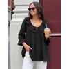 image:imageZESICA Womens Fall Casual 34 Length Sleeve Flowy Boho TopsBlack