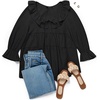 image:imageZESICA Womens Fall Casual 34 Length Sleeve Flowy Boho TopsBlack
