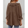 image:imageZESICA Womens Fall Casual 34 Length Sleeve Flowy Boho TopsBrown