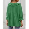 image:imageZESICA Womens Fall Casual 34 Length Sleeve Flowy Boho TopsGreen