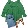image:imageZESICA Womens Fall Casual 34 Length Sleeve Flowy Boho TopsGreen