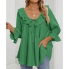 image:imageZESICA Womens Fall Casual 34 Length Sleeve Flowy Boho TopsGreen