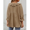 image:imageZESICA Womens Fall Casual 34 Length Sleeve Flowy Boho TopsKhaki