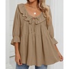 image:imageZESICA Womens Fall Casual 34 Length Sleeve Flowy Boho TopsKhaki