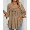 image:imageZESICA Womens Fall Casual 34 Length Sleeve Flowy Boho TopsKhaki