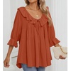image:imageZESICA Womens Fall Casual 34 Length Sleeve Flowy Boho TopsOrange Red