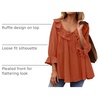 image:imageZESICA Womens Fall Casual 34 Length Sleeve Flowy Boho TopsOrange Red