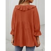 image:imageZESICA Womens Fall Casual 34 Length Sleeve Flowy Boho TopsOrange Red
