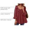 image:imageZESICA Womens Fall Casual 34 Length Sleeve Flowy Boho TopsWine Red