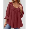 image:imageZESICA Womens Fall Casual 34 Length Sleeve Flowy Boho TopsWine Red