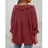 image:imageZESICA Womens Fall Casual 34 Length Sleeve Flowy Boho TopsWine Red