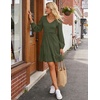 image:imageZESICA Womens Fall Casual Long Sleeve V Neck Boho Mini DressArmygreen