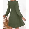 image:imageZESICA Womens Fall Casual Long Sleeve V Neck Boho Mini DressArmygreen
