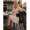 image:imageZESICA Womens Fall Casual Long Sleeve V Neck Boho Mini DressBeige