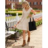 image:imageZESICA Womens Fall Casual Long Sleeve V Neck Boho Mini DressBeige