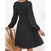 image:imageZESICA Womens Fall Casual Long Sleeve V Neck Boho Mini DressBlack