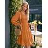 image:imageZESICA Womens Fall Casual Long Sleeve V Neck Boho Mini DressCaramel