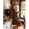 image:imageZESICA Womens Fall Casual Long Sleeve V Neck Boho Mini DressCoffee