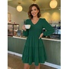 image:imageZESICA Womens Fall Casual Long Sleeve V Neck Boho Mini DressDarkgreen