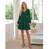 image:imageZESICA Womens Fall Casual Long Sleeve V Neck Boho Mini DressDarkgreen