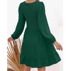 image:imageZESICA Womens Fall Casual Long Sleeve V Neck Boho Mini DressDarkgreen